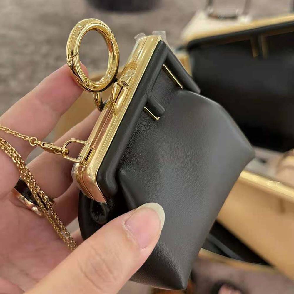 Fendi Women Nano Fendi First Charm Nappa Leather-Black