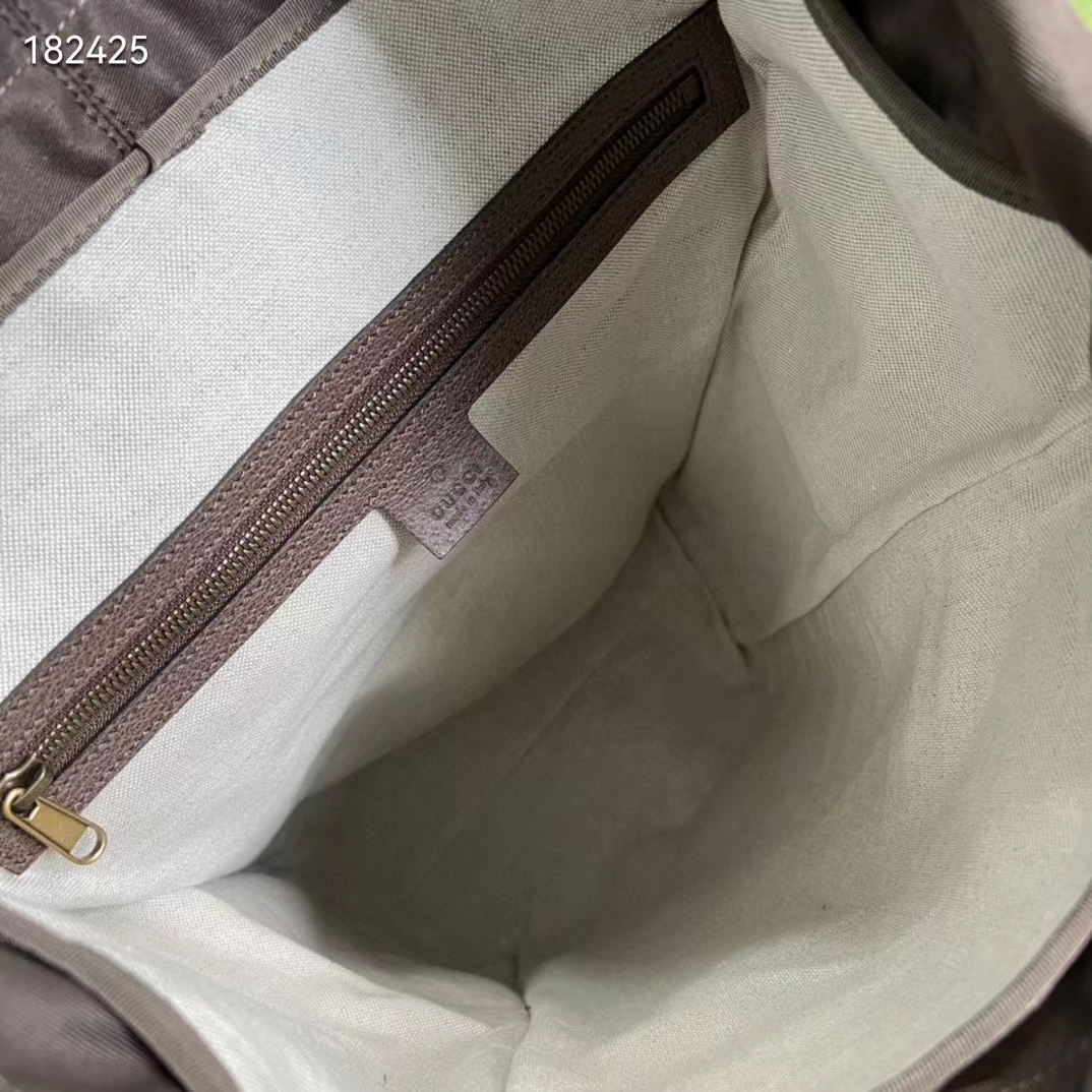 Gucci Unisex Skateboard Backpack Web Beige Ebony GG Supreme Canvas