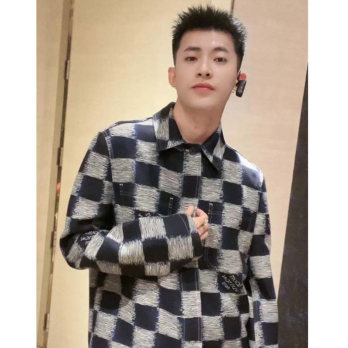 Louis Vuitton LV Men Damier Wool Overshirt Regular Fit 1AFAUN