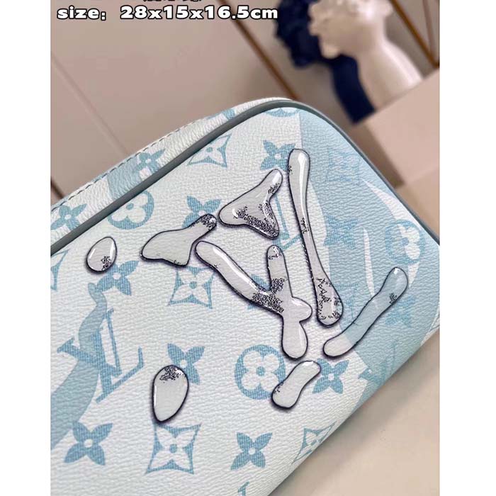 Louis Vuitton LV Unisex Dopp Kit Crystal Blue Monogram Aquagarden Coated Canvas