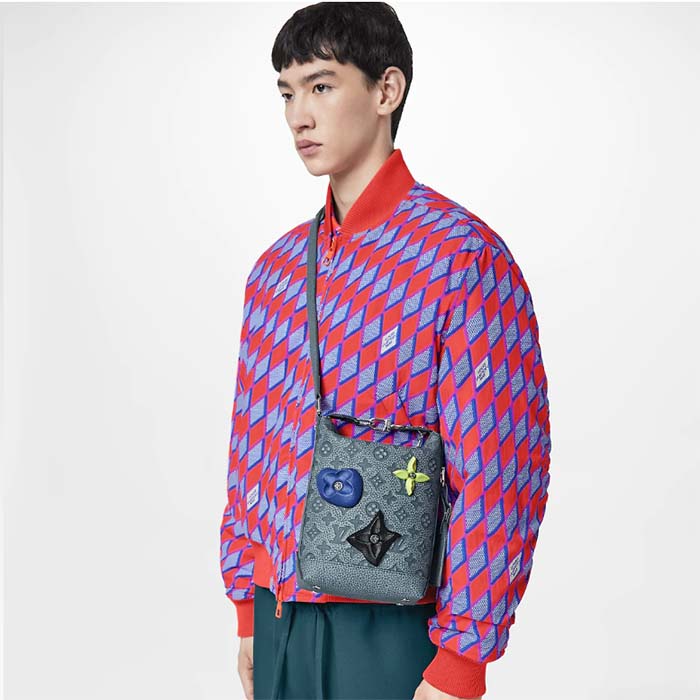 Louis Vuitton LV Unisex Hobo Cruiser PM Handbag Granite Taurillon Monogram Embossed Cowhide