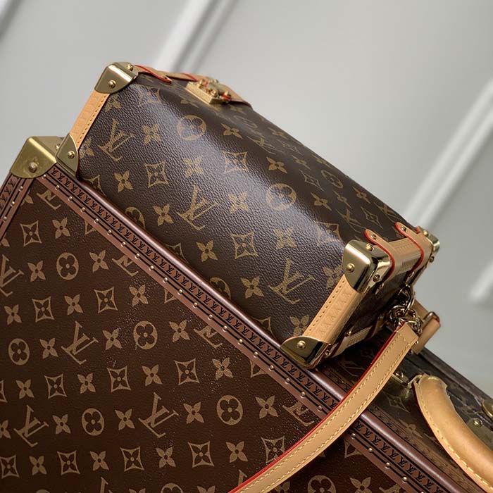 Louis Vuitton LV Unisex Side Trunk PM Handbag Monogram Coated Canvas