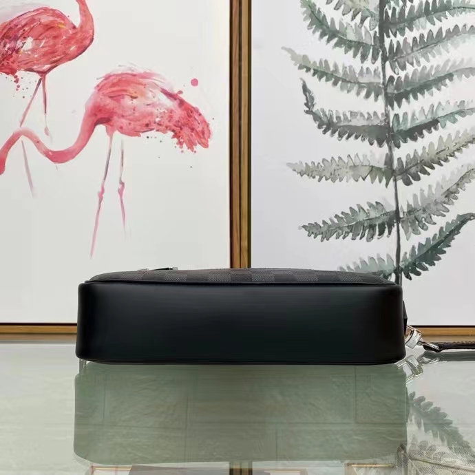 Louis Vuitton LV Unisex Kasai Clutch Grey Damier Graphite Canvas