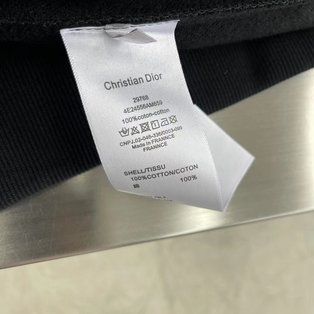 Dior Men CD Diamond Oversized Sweatshirt Navy Blue Organic Cotton Fleece