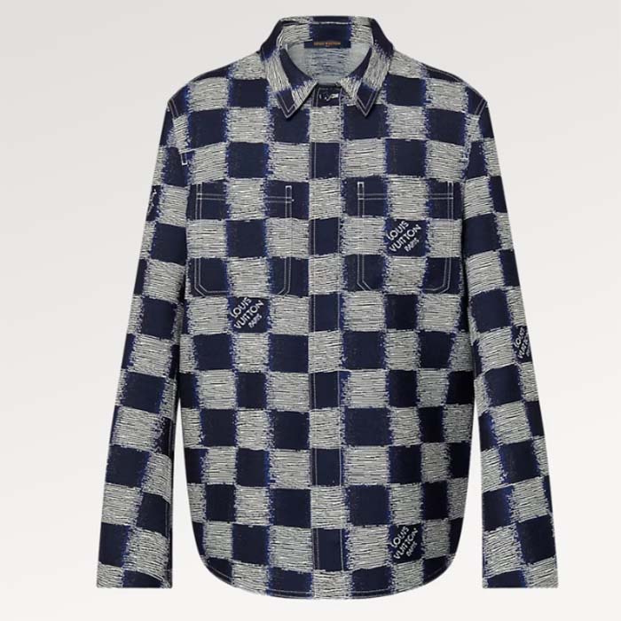 Louis Vuitton LV Women Damier Wool Overshirt Regular Fit 1AFAUN