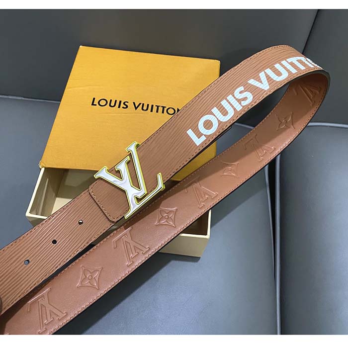 Louis Vuitton Unisex LV Initials 40 MM Reversible Belt Tan Brown Epi XL Cowhide Leather