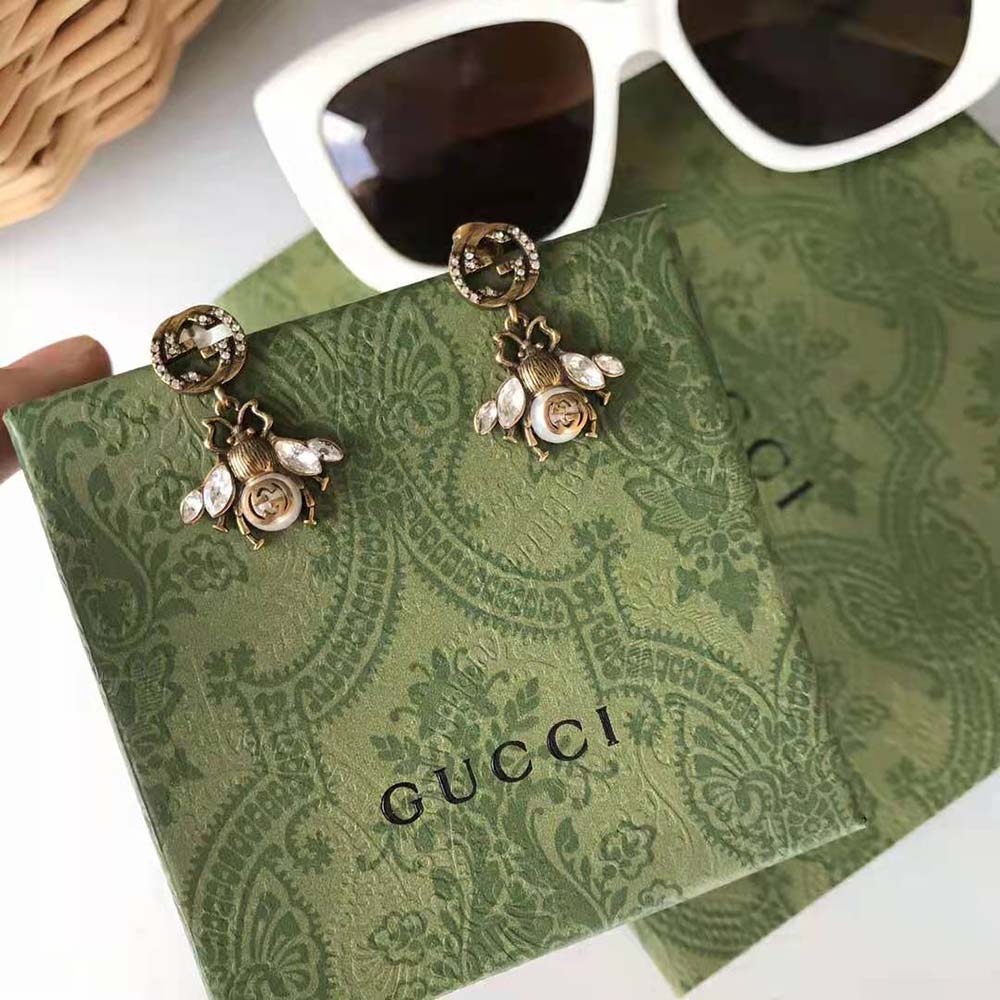 Gucci Women Bee Earrings with Interlocking G