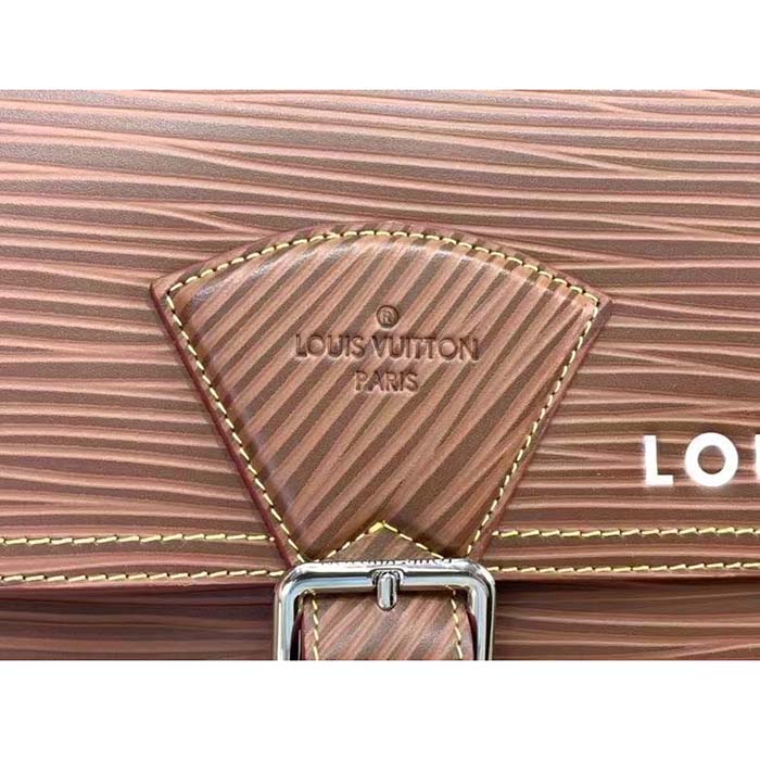 Louis Vuitton LV Unisex Montsouris Messenger Cognac Calf Leather Textile Lining