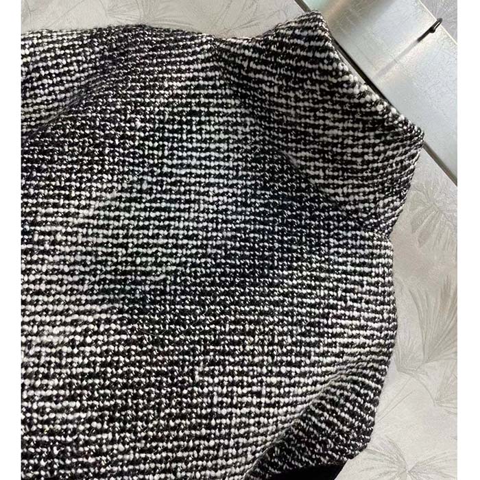 Gucci GG Women Bouclé Wool Jacket Interlocking G High Neck Dropped Shoulder