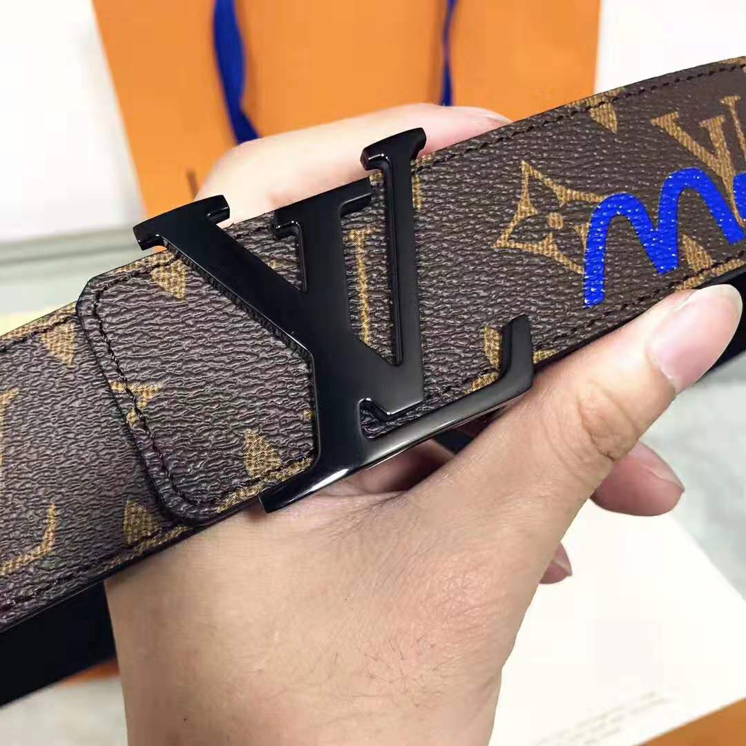 Louis Vuitton LV Initiales 40mm Belt in Monogram Canvas-Brown