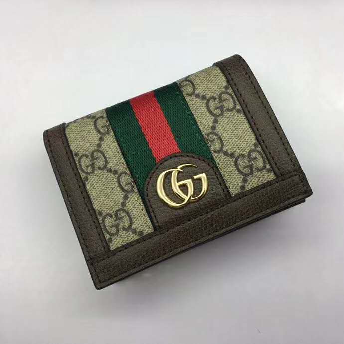 Gucci Unisex Ophidia GG Card Case Wallet GG Supreme Canvas