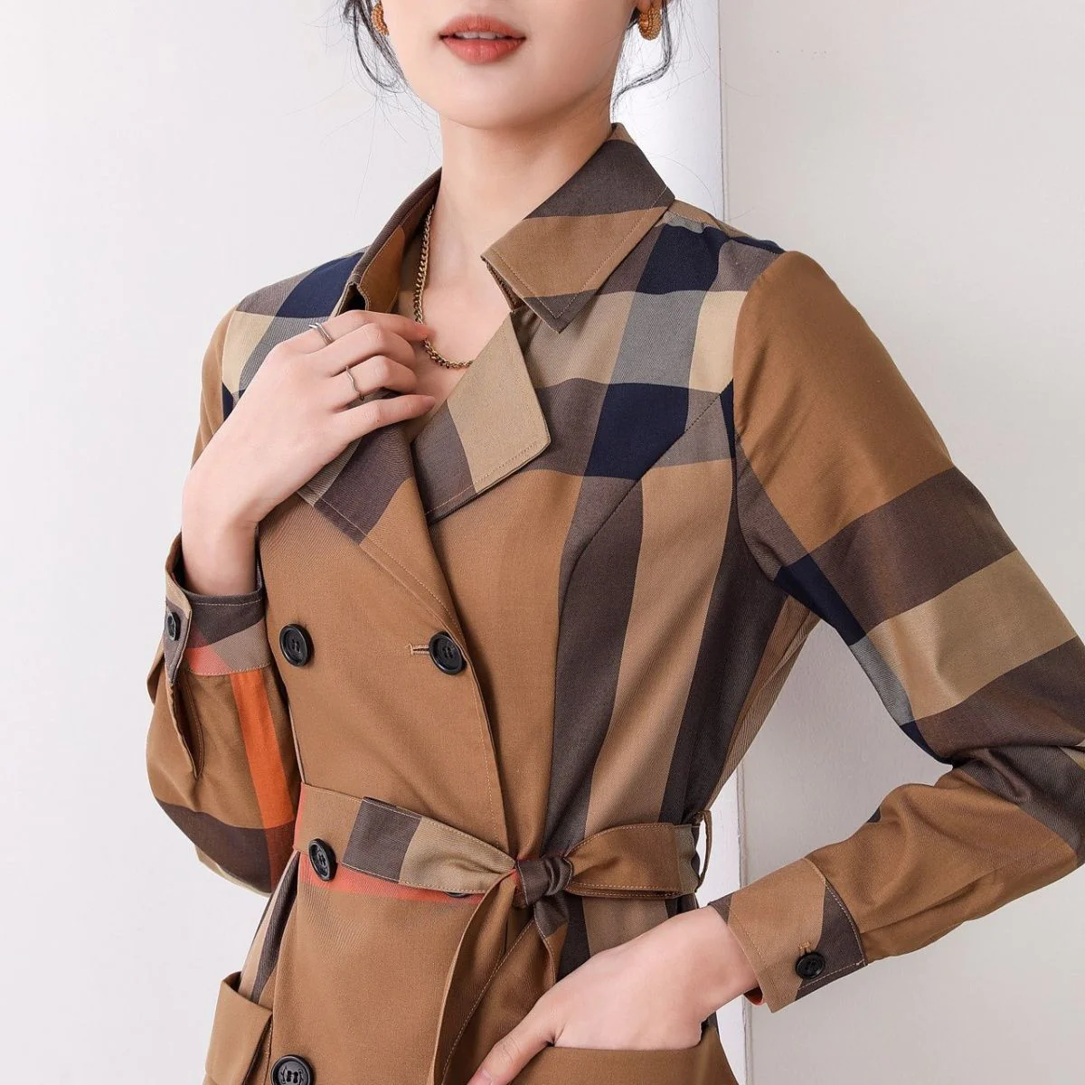 New fashionable waistband striped long sleeved dress 1024022606