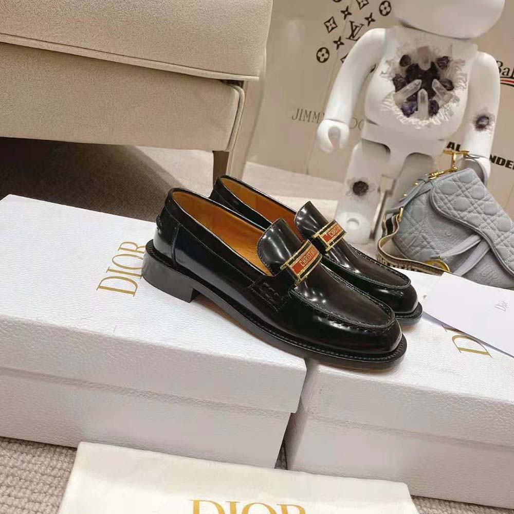 Dior Women Code Loafer Black Brushed Calfskin