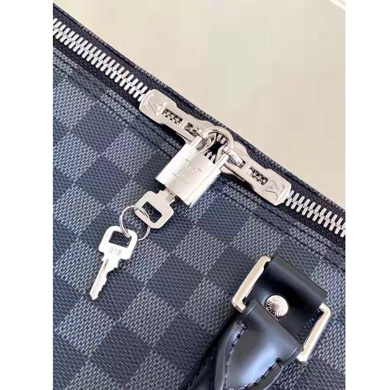 Louis Vuitton LV Unisex Keepall Bandoulière 55 Travel Bag Grey Damier Graphite Canvas