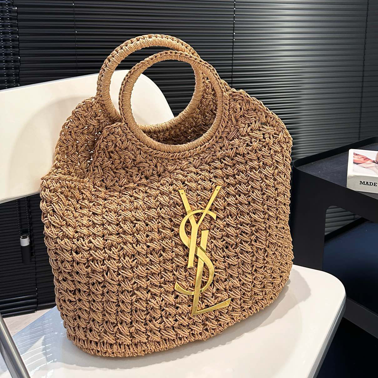 YSL Summer Fashion Straw Tote Bag 0724041110