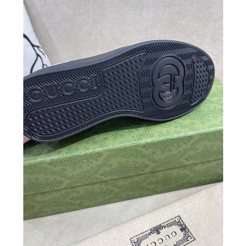 Gucci Unisex Ace GG Embossed Sneaker Interlocking G Print Rubber Mid 5.6 Cm Heel