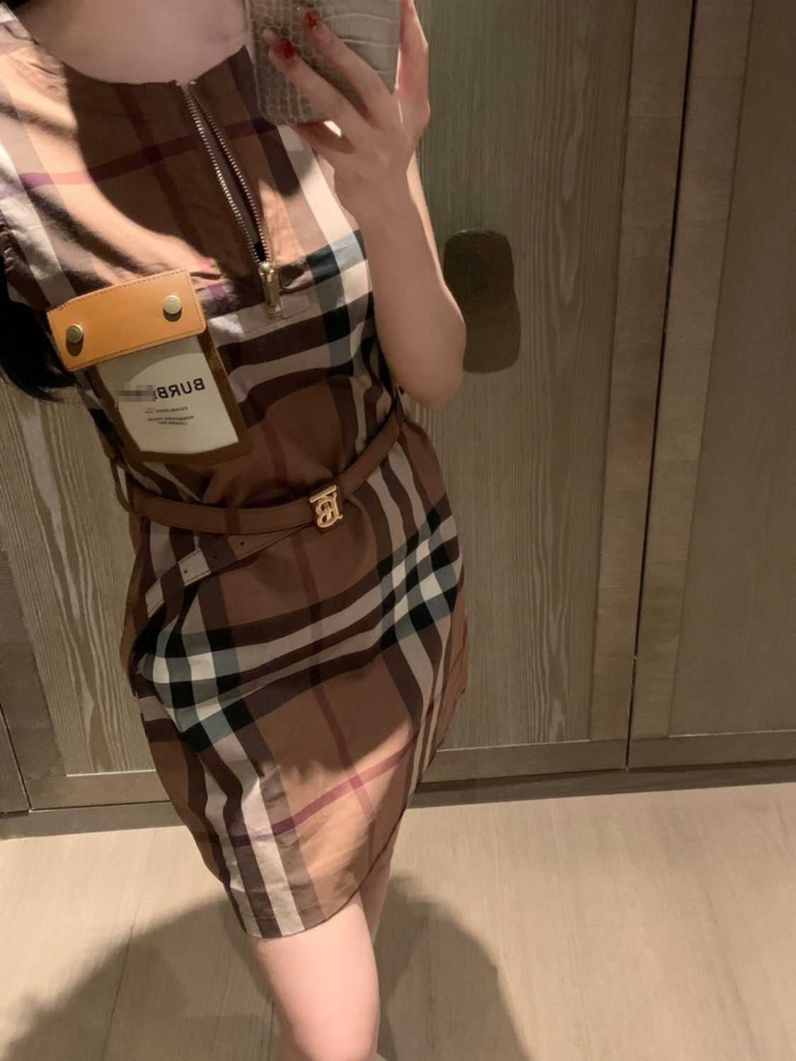 Plaid vest dress women 2025 summer classic lapel slim fit plaid sleeveless dress with belt PD042025071801