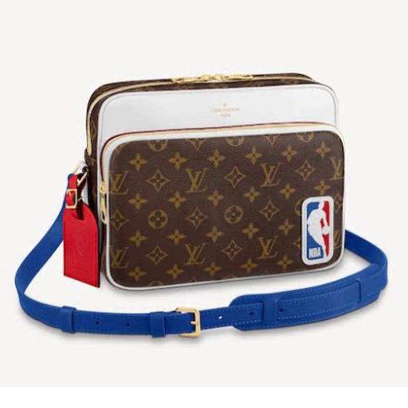 Louis Vuitton LV Unisex LVXNBA Nil Messenger Monogram Antarctica Coated Canvas