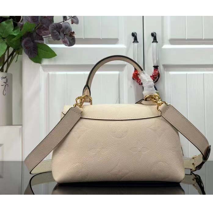 Louis Vuitton LV Women Madeleine BB Handbag Crème Beige Embossed Grained Cowhide