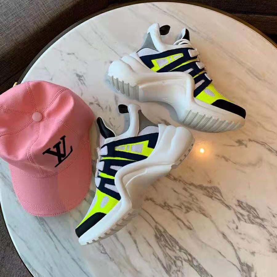 Louis Vuitton LV Unisex LV Archlight Sneaker in Technical Fabric and Monogram Canvas-Yellow