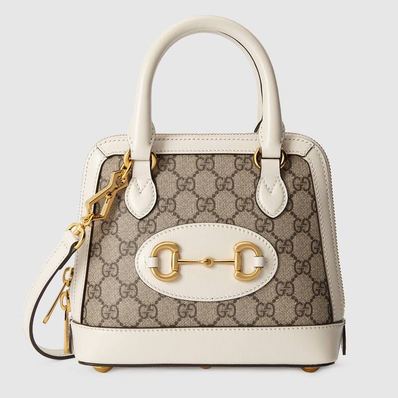 Gucci Women Gucci Horsebit 1955 Mini Top Handle Bag GG Supreme Canvas Leather