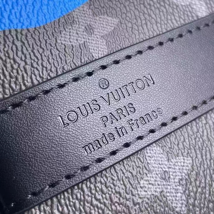 Louis Vuitton LV Unisex Keepall 55B Sunrise Monogram Eclipse Coated Canvas Cowhide Leather