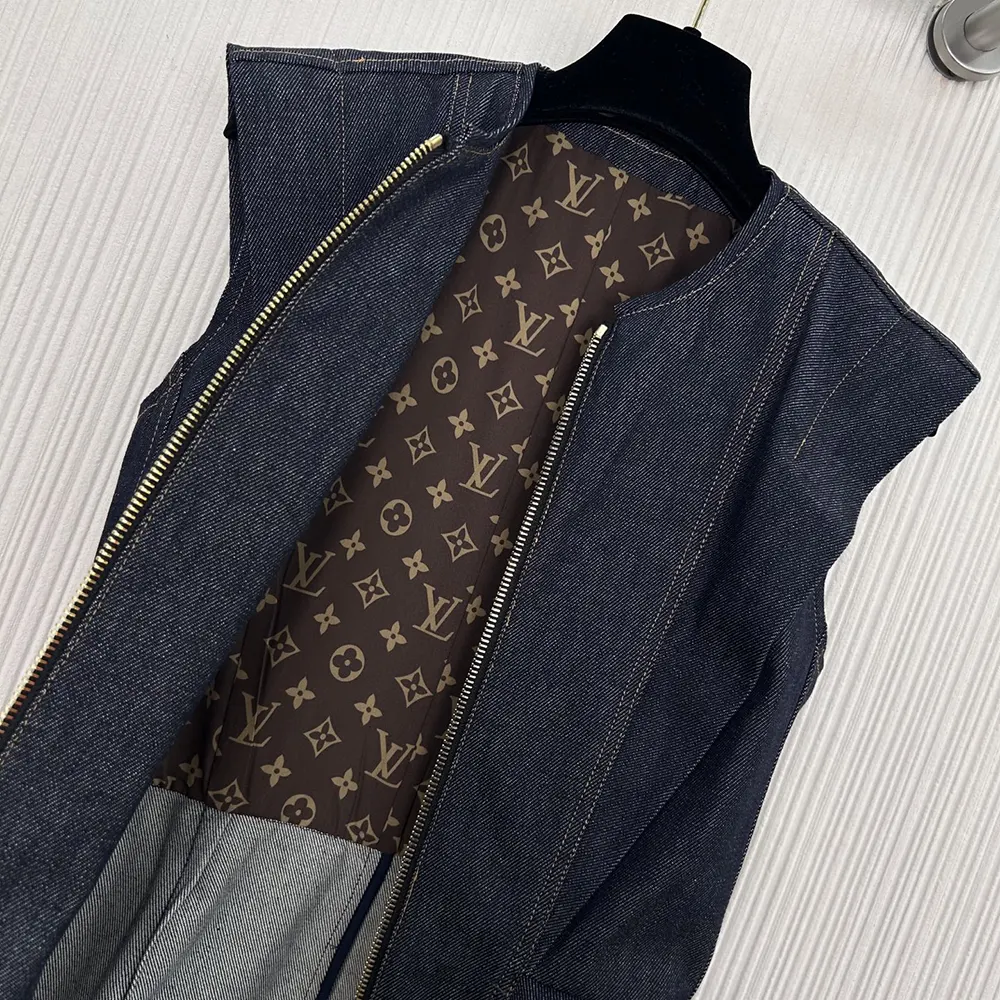 Louis Vuitton LV Women Denim Flounce Dress 1AHGY1