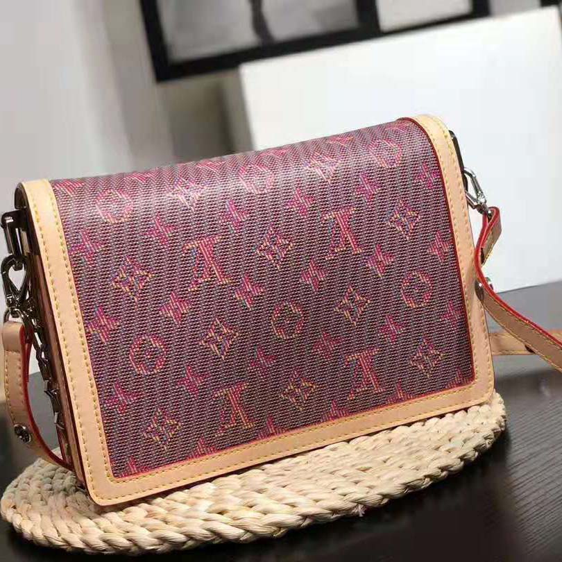Louis Vuitton LV Women Dauphine MM Handbag in Monogram Canvas-Pink
