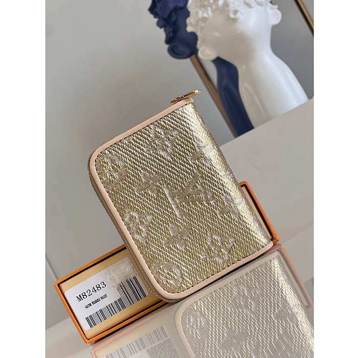 Louis Vuitton LV Unisex Zippy Coin Purse Beige Monogram Coated Canvas Cowhide Leather