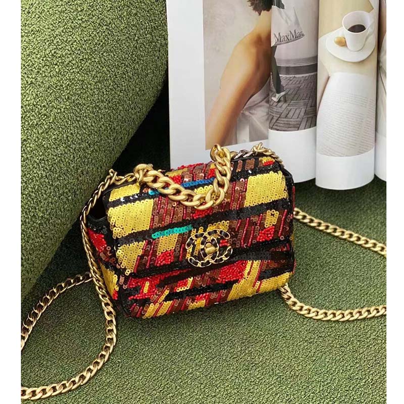 Chanel Women CC Only 1 Bag Set Of 4 Minis Bags Lambskin Sequins Glass Pearls