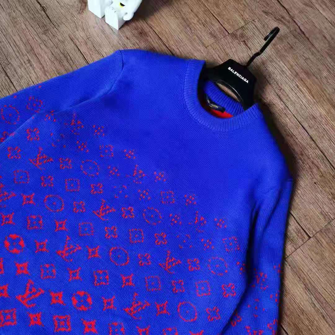 Louis Vuitton Men LVSE Monogram Degrade Crewneck Cotton Gradient Monogram Blue