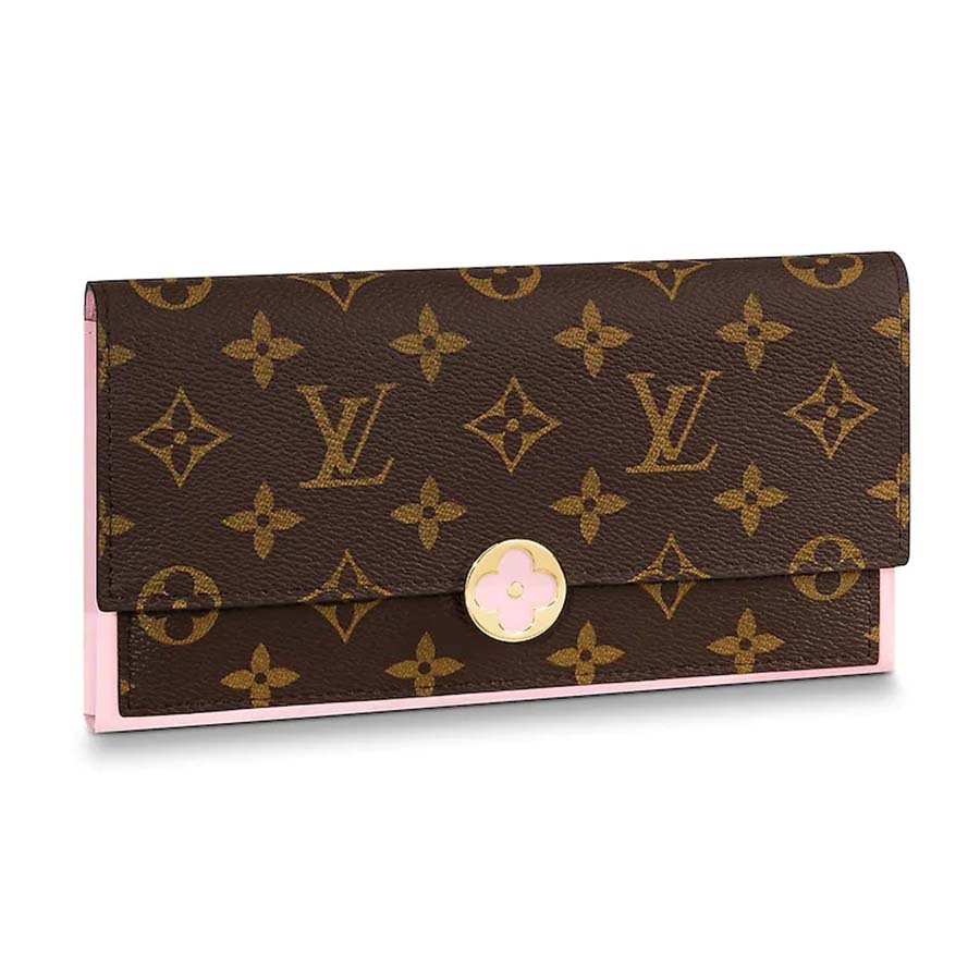 Louis Vuitton LV Women Flore Wallet in Monogram Coated Canvas and Calf Leather