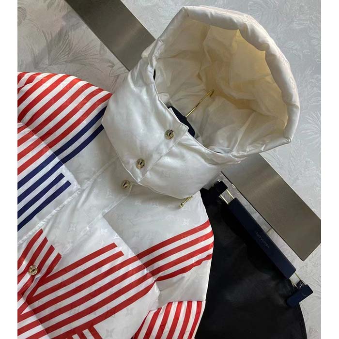 Louis Vuitton Women LV SKI LV Stripes Puffer Jacket Monogram Jacquard Polyamide White