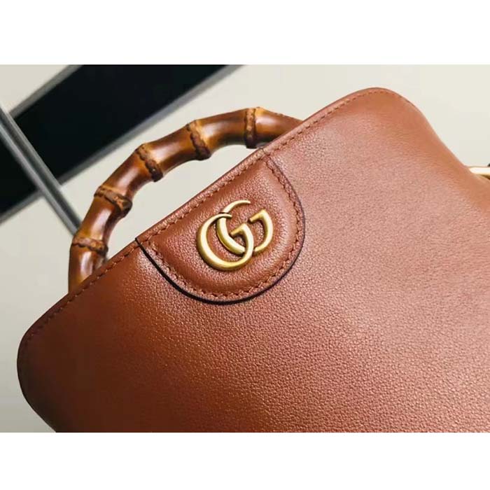 Gucci Women GG Diana Small Shoulder Bag Cuir Black Leather Double G