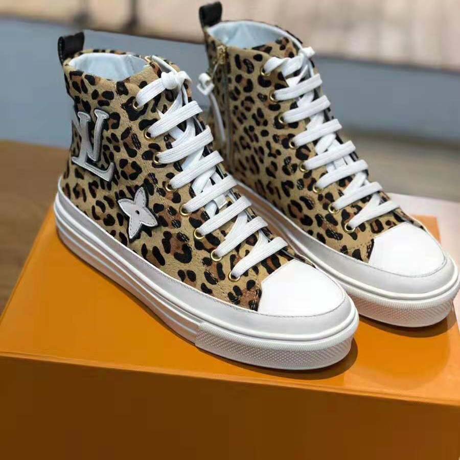 Louis Vuitton LV Women Stellar Sneaker Boot in Pony-Styled Calf Leather-Brown