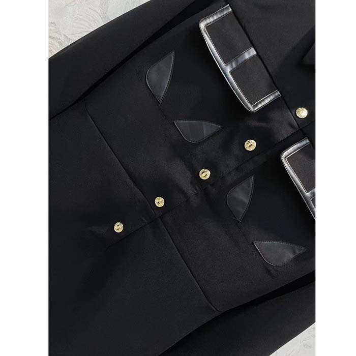 Louis Vuitton Women LV Technical Gabardine Shirt Dress Polyester Black Regular Fit