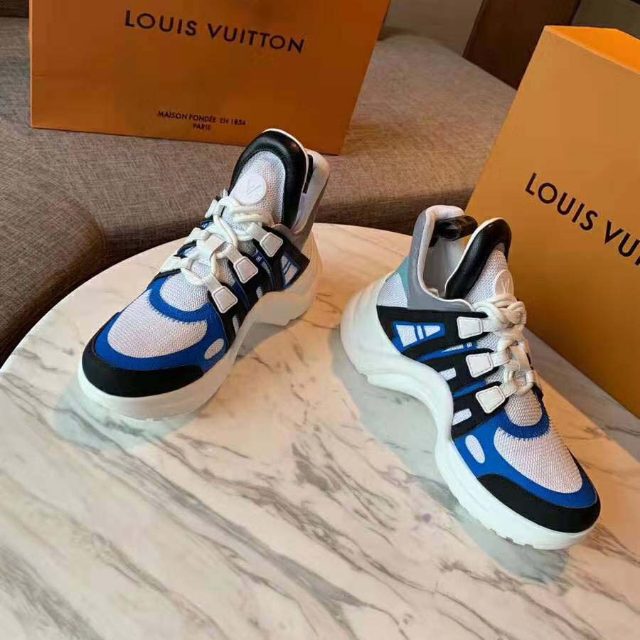 Louis Vuitton LV Unisex LV Archlight Sneaker in Calf Leather and Technical Fabric-Blue