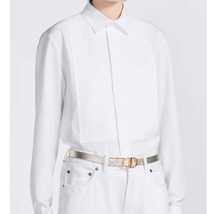 Dior CD Women 30 Montaigne Reversible Belt Gold-Tone Latte Smooth Calfskin 20 MM