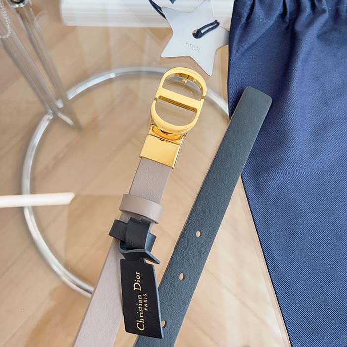 Dior CD Unisex 30 Montaigne Reversible Belt Hazelnut Black Smooth Calfskin 20 MM Width