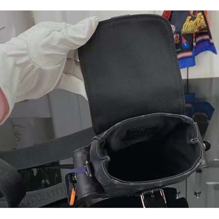 Louis Vuitton LV Unisex Nano Christopher Monogram Eclipse Coated Canvas Cowhide Leather