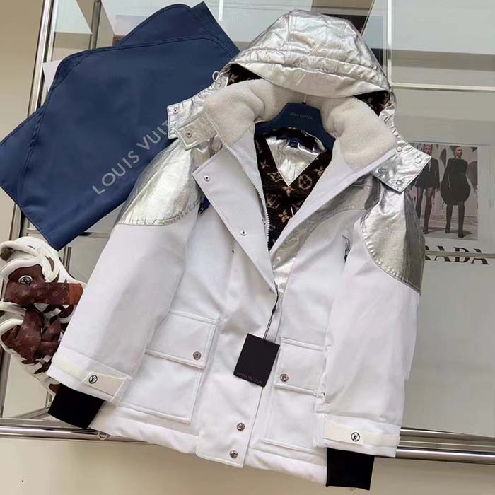 Louis Vuitton Men LV Electric Accent Ski Jacket Optical White Regular Fit