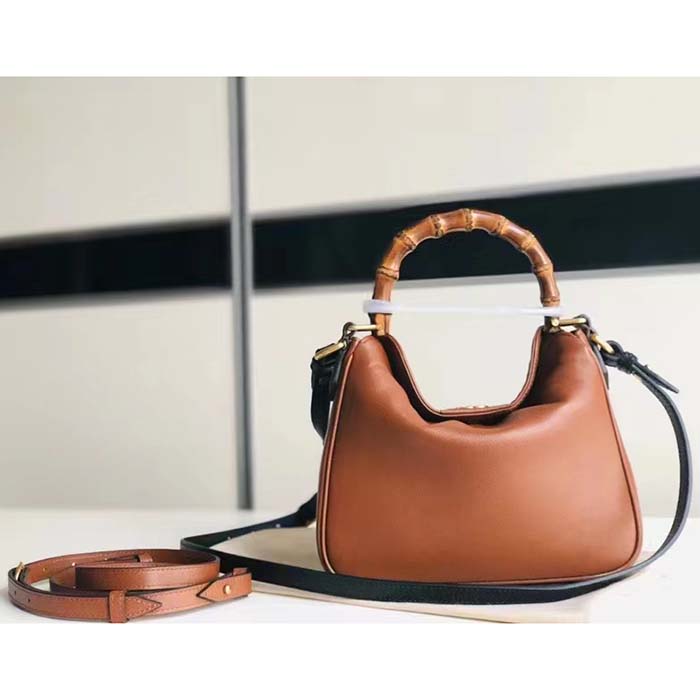 Gucci Women GG Diana Small Shoulder Bag Cuir Black Leather Double G