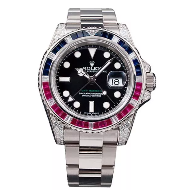 Rolex SUBMARINER SILVER BLUE / RED DIAMOND 40MM