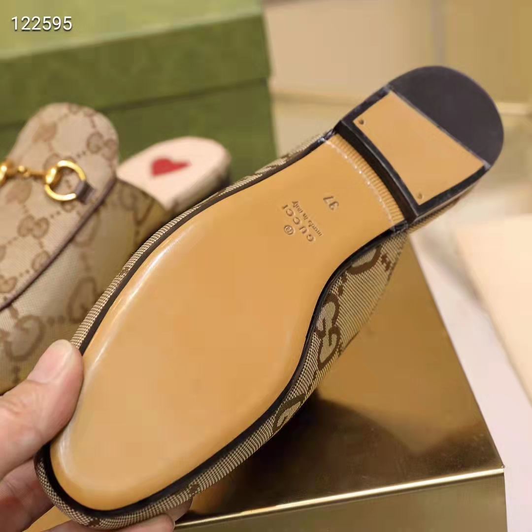 Gucci Unisex Jumbo GG Princetown Slipper Camel Ebony Jumbo GG Canvas