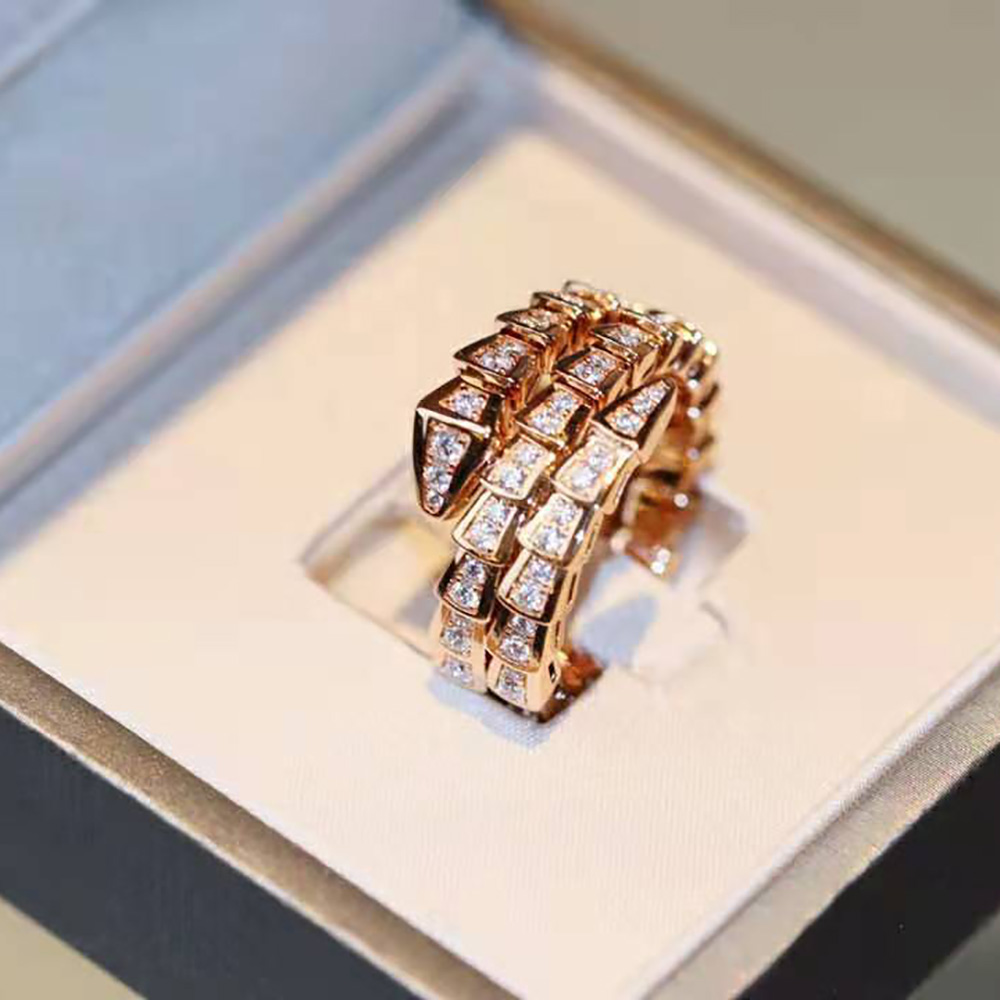 Bvlgari Women Serpenti Viper Two-coil 18 KT Rose Gold Ring