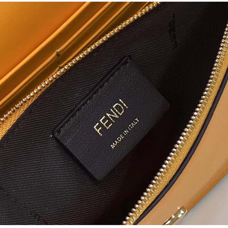 Fendi Women FF Wallet On Chain Brown Leather Mini Bag
