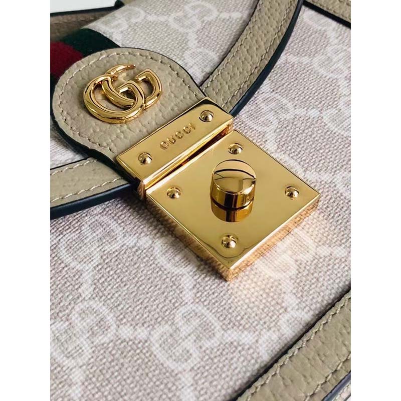 Gucci Women Dionysus GG Mini Shoulder Bag Beige White Supreme Canvas