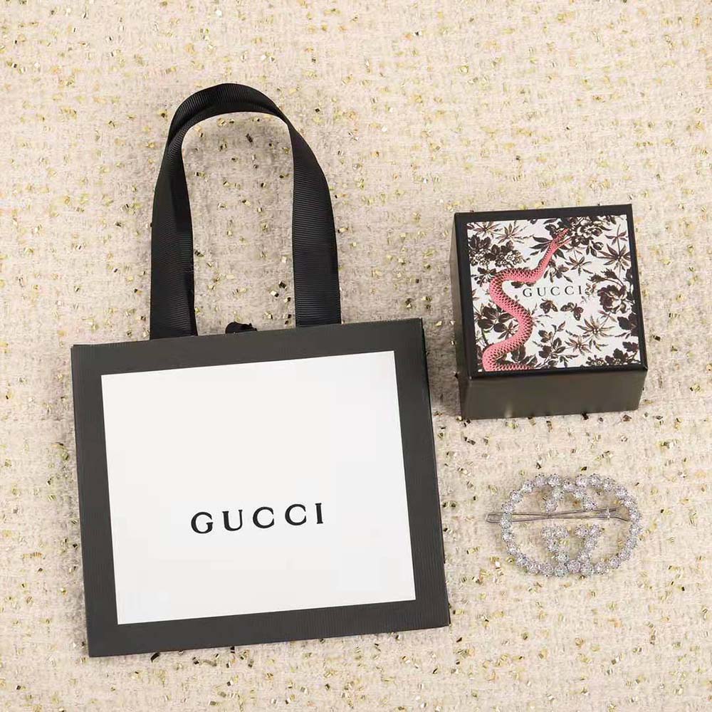 Gucci Women Crystal Interlocking G Hair Clip