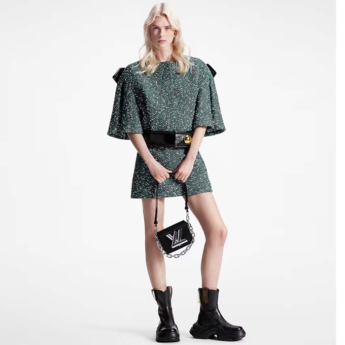 Louis Vuitton Women Twist Lock XL Black Epi Cowhide Leather Microfiber Lining