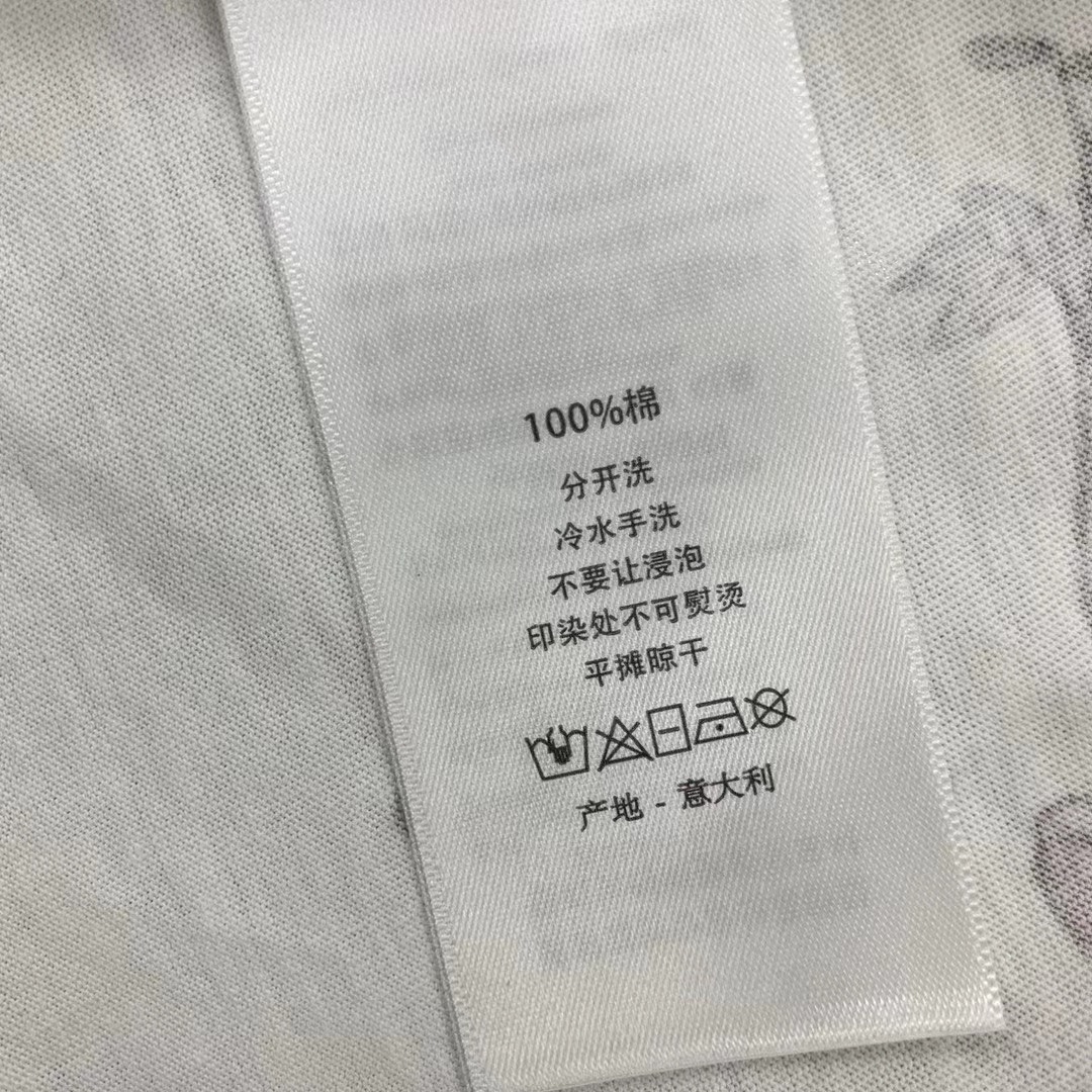 Dior Men CD T-Shirt White Cotton Jersey Pastel Pink Toile De Jouy Mexico Motif